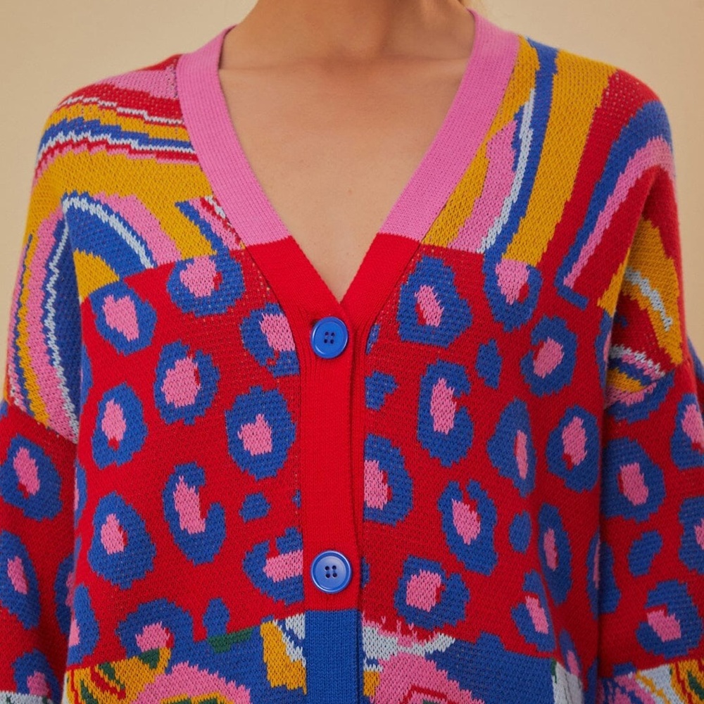 FARM Rio Mixed Prints Knit Cardigan - Picture 4 of 12